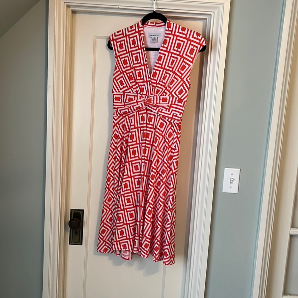 Liz Claiborne Sleeveless Dress Orange and White